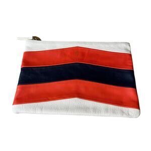 Clare V. | Leather Zippered Pouch Color Block